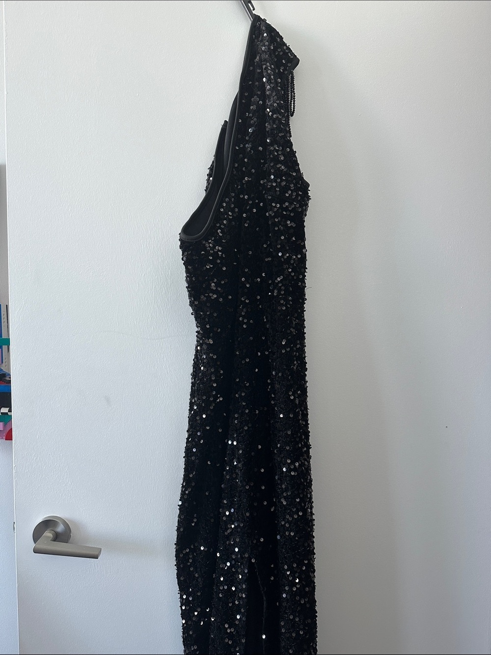 Black Sequin Evening Dress - Elegant Sleeveless Design